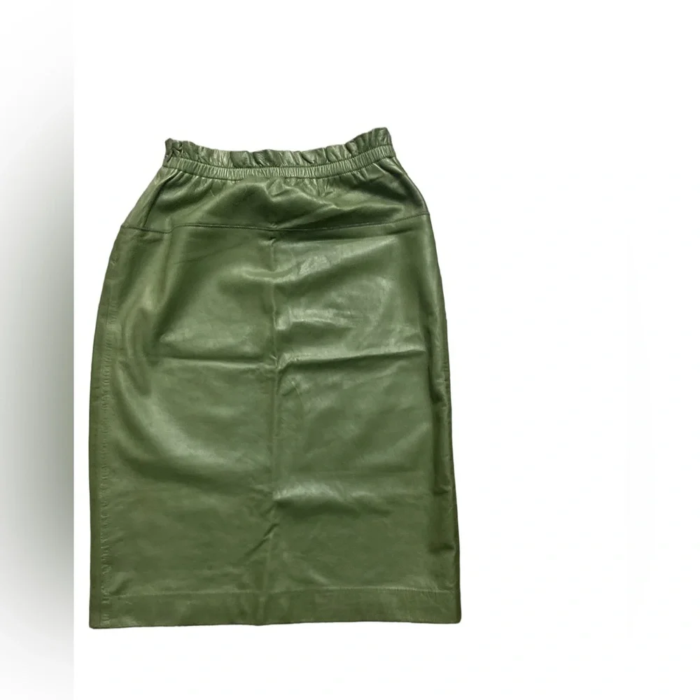 3.1 Phillip Lim Olive LambLeather Pencil Skirt - Picture 3 of 5